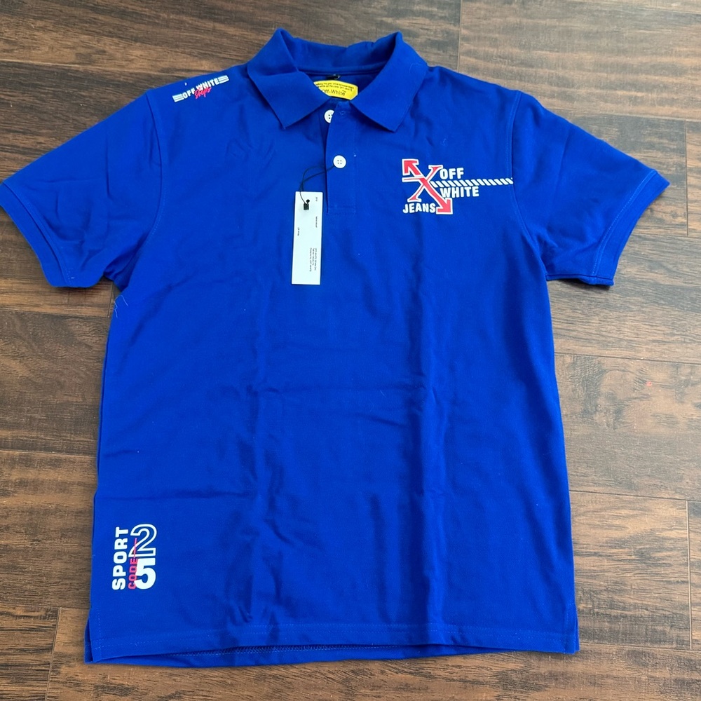 Off-White Polo Shirt Men Blue XL
